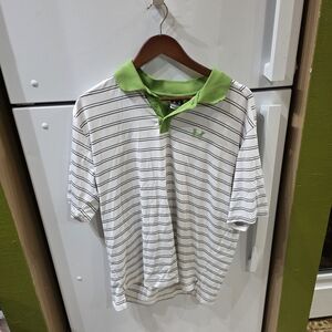 Under Armour White and Green Polo Shirt